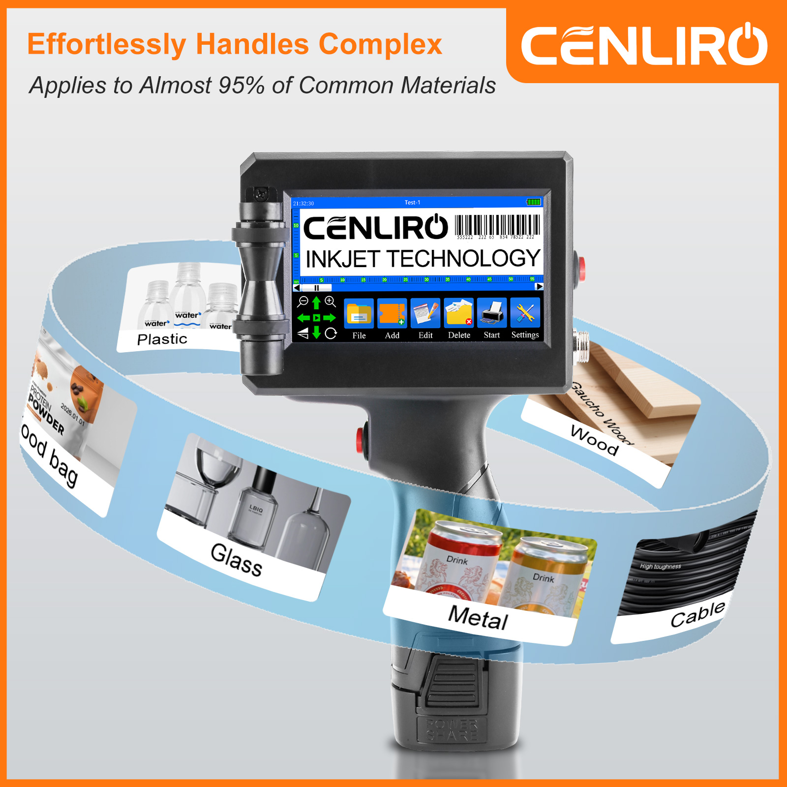 Commercial Book Printing Machines - CENLIRO 12,7/25,4mm Handgehaltener Tintenstrahldrucker Tragbare Codiermaschine