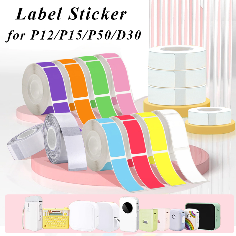 Label Maker - 1 Rolle selbstklebendes Etikettendruckerpapier für P12/P15/P50/Q30/D30