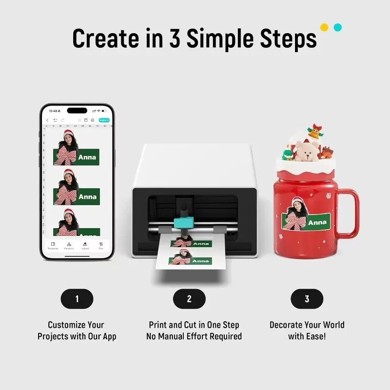 Thermal Printer - PixCut S1 All-in-One Aufkleber-Herstellungsmaschine Thermischer Sublimationsdrucker