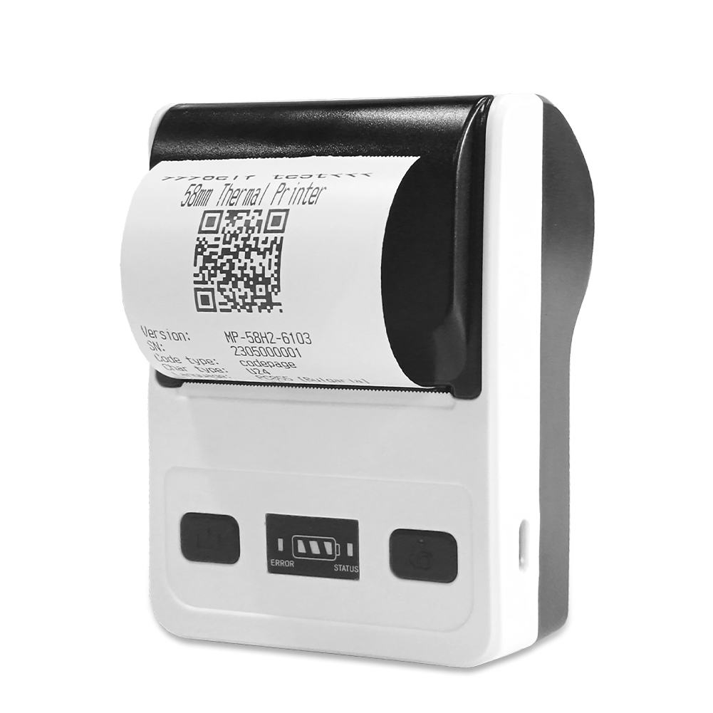 Receipt Printer - Mini Bluetooth Thermodrucker 58mm Kabelloser Handheld