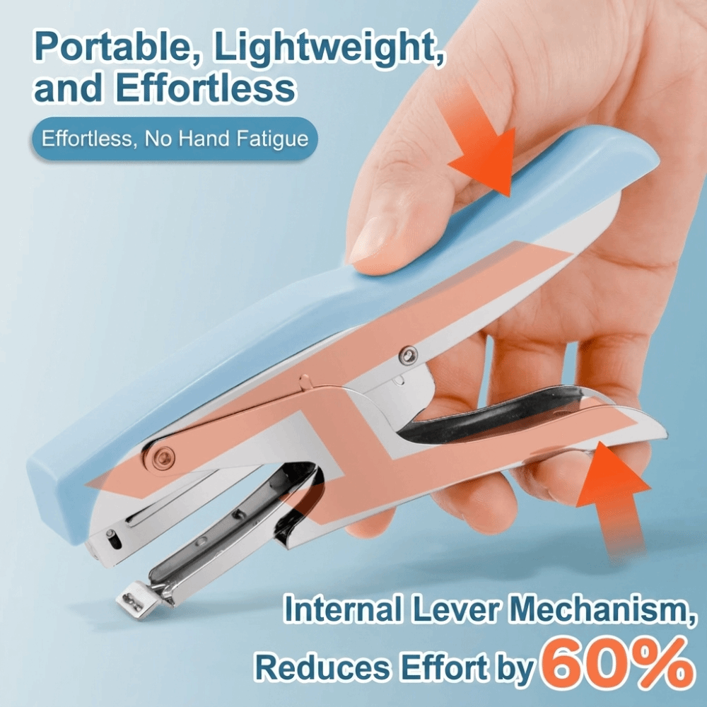 Stapler Heavy Duty - Hebelbetriebener Metall-Handhefter, Kraftsparender Hochleistungs-Handhefter, Langlebiger Ergonomischer