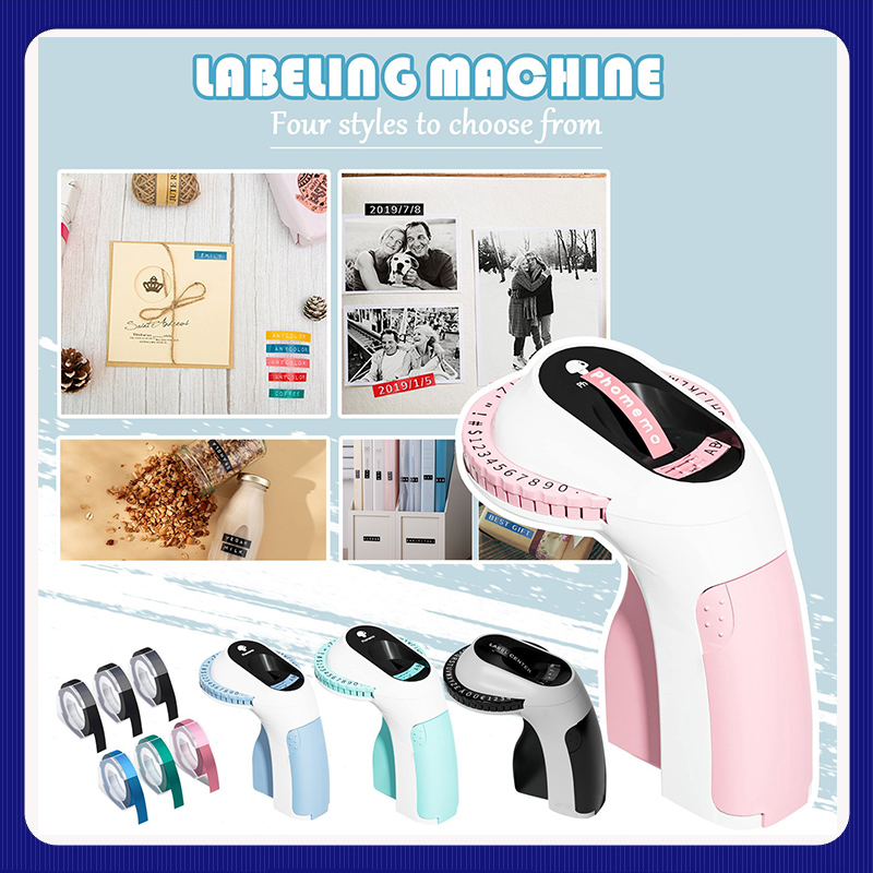 Label Maker - 3D-Etikettendrucker, Prägeetikettenband, manueller Etikettierer, Schreibmaschine, tragbarer