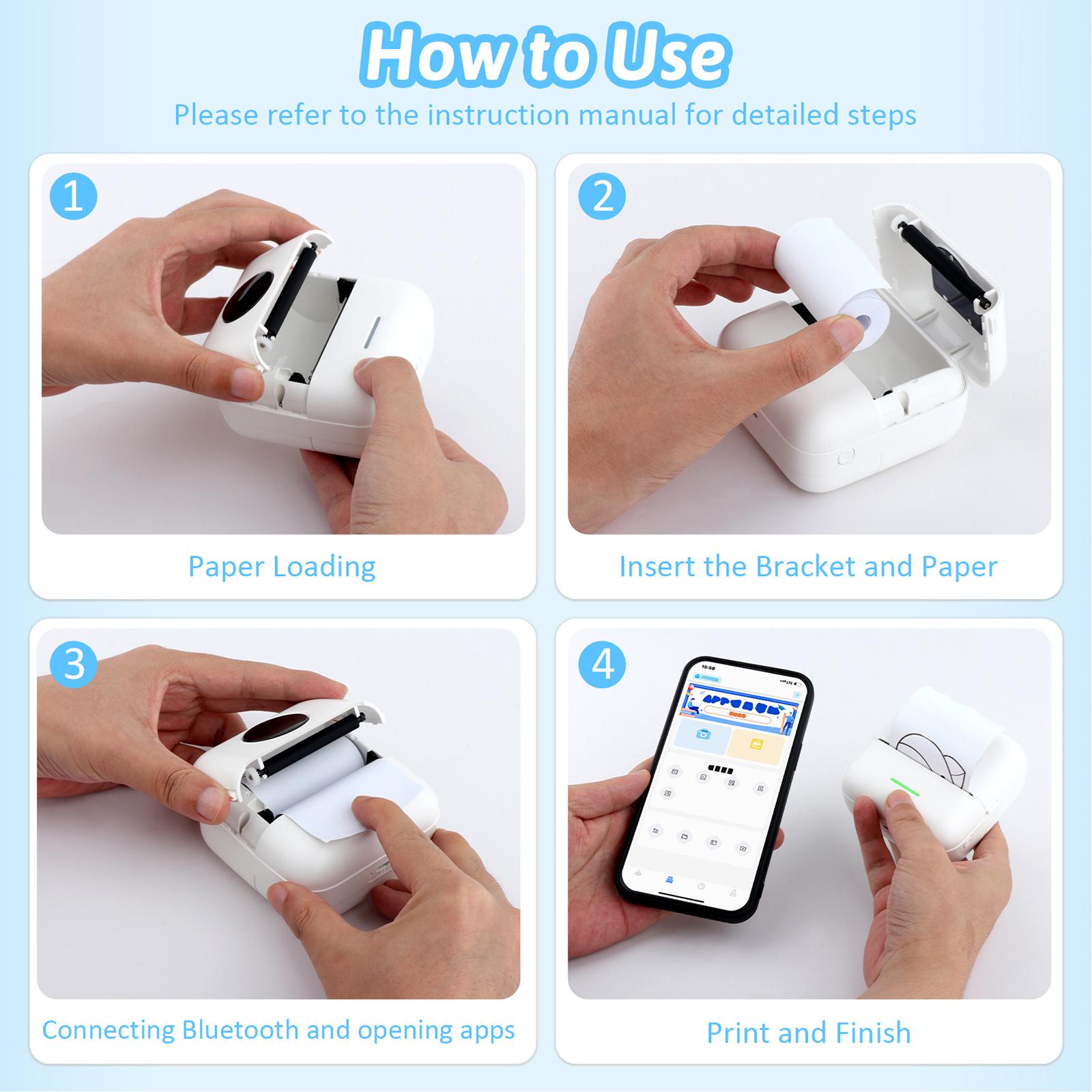 Tragbarer Thermodrucker mit 10 – Printer Paper Bewertung und Preis